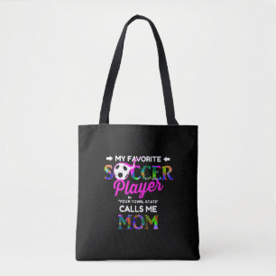 My Favorite Soccer Player Soccer Mom Personalized Tote Bag