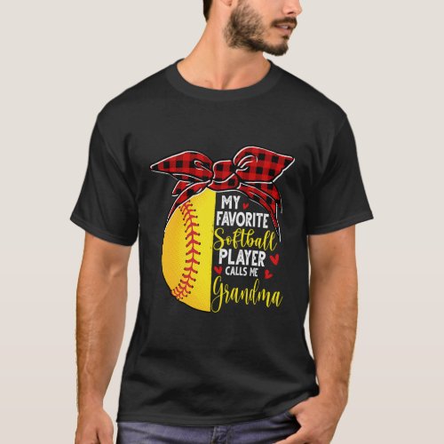 My Favorite Softball Player Calls Me Grandma T_Shirt