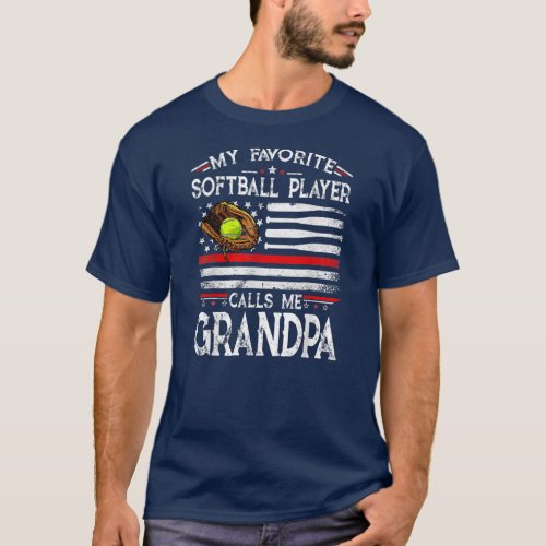 My Favorite Softball Player Calls Me Grandpa T_Shirt