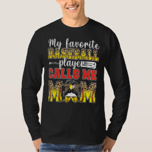 My Favorite Softball Player Calls Me Mom Leopard M T-Shirt