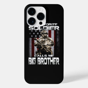 My Favorite Soldier Calls Me BIG BROTHER US Flag iPhone 14 Pro Max Case