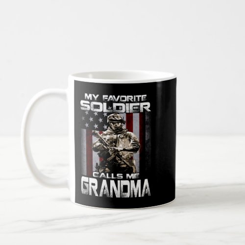 My Favorite Soldier Calls Me GRANDMA US Flag Coffee Mug
