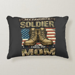 My favorite soldier calls me mom accent pillow