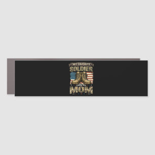 My favorite soldier calls me mom car magnet