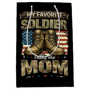 My favorite soldier calls me mom medium gift bag