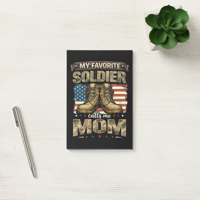 My favorite soldier calls me mom post-it notes (Office)