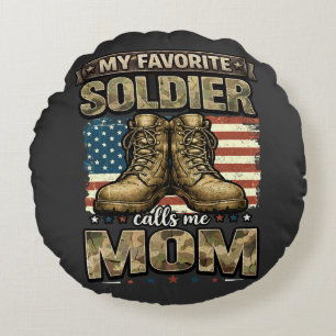 My favorite soldier calls me mom round pillow