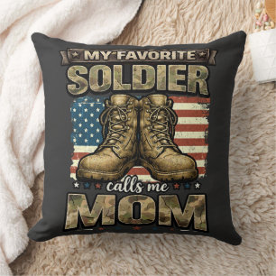 My favorite soldier calls me mom throw pillow