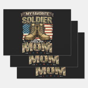 My favorite soldier calls me mom wrapping paper sheets