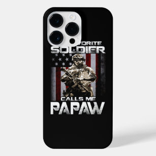 My Favorite Soldier Calls Me PAPAW US Flag iPhone 14 Pro Max Case