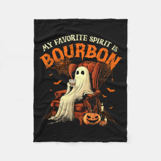 My Favorite Spirit is Funny Halloween Ghost Fleece Blanket