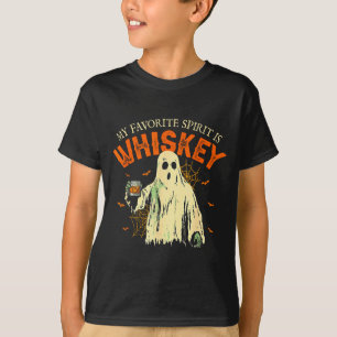 My Favorite Srit Is Whiskey Funny Ghost Halloween T-Shirt