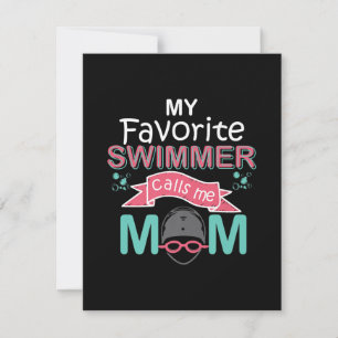 My Favorite Swimmer Calls Me Mom Funny Swimming Invitation