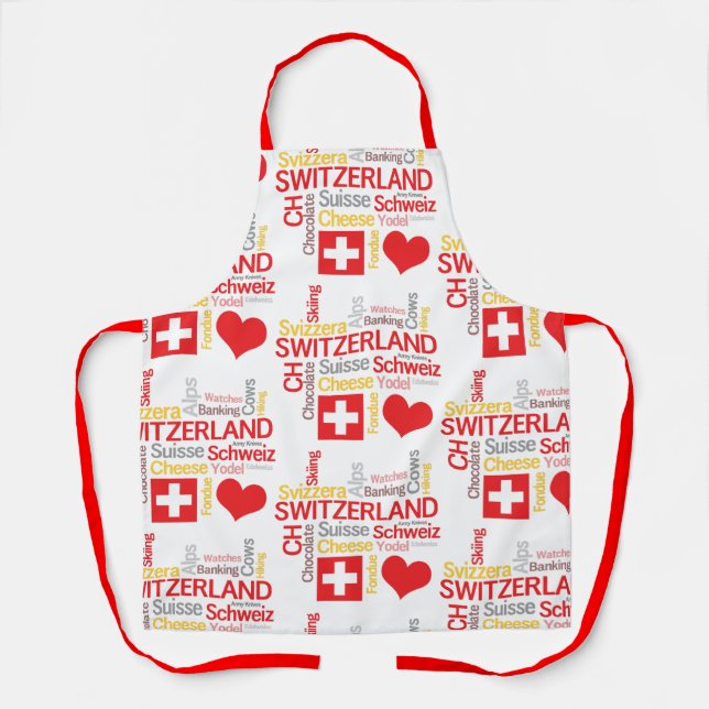 My Favorite Swiss Things Funny Apron (Front)