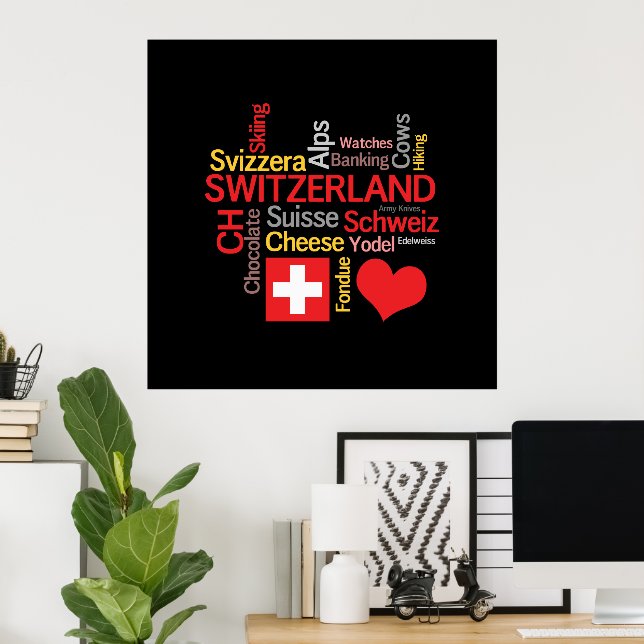 My Favorite Swiss Things Funny Poster (Home Office)