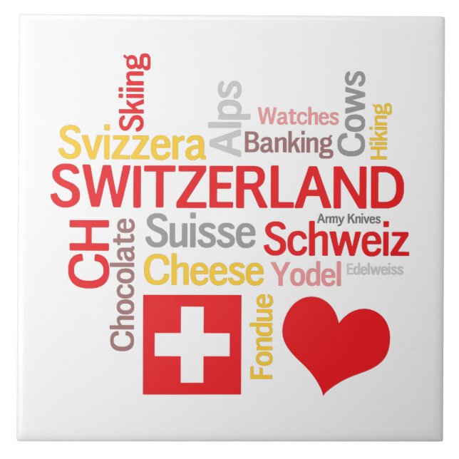 My Favorite Swiss Things Funny Tile (Front)