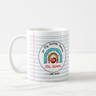 My Favorite Teacher Rainbow Notebook Paper Name Coffee Mug