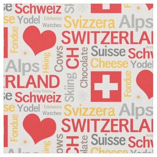 My Favorite Things About Switzerland Fabric