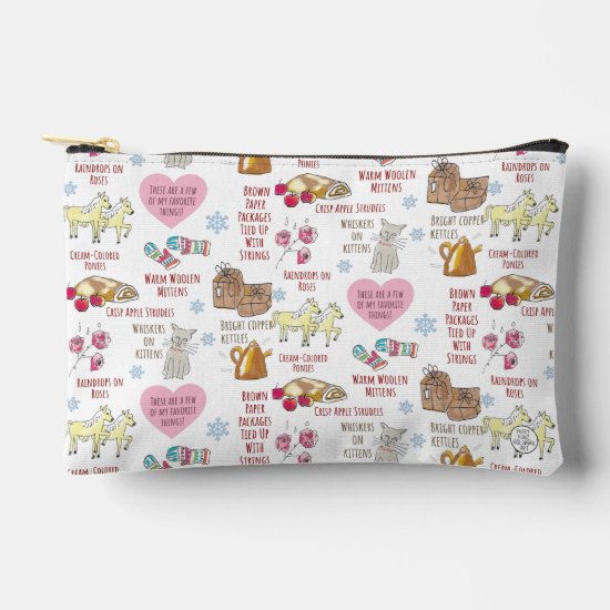 My Favorite Things Cute Sound of Music Christmas Accessory Pouch