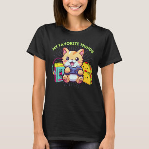 My Favorite Things Gaming Cat Tacos The 80s Gamer T-Shirt