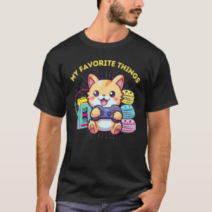 My Favorite Things Gaming Cats Macarons & The 80s T-Shirt