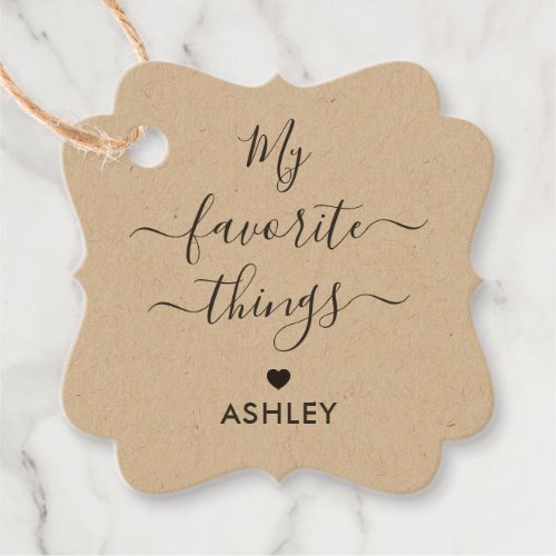 My Favorite Things Gift Tag for Favors and Fun