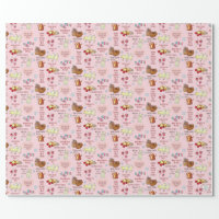 Whimsical Croquet Colorful Hand-Drawn Sage Green Wrapping Paper