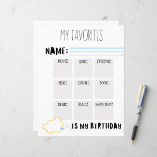 my favorite things questionnaire