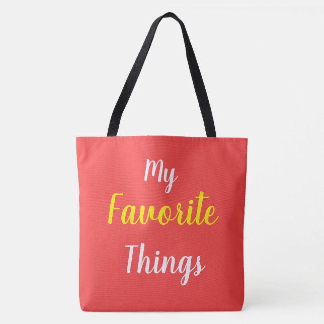 My Favorite Things Red Tote Bag (Front)