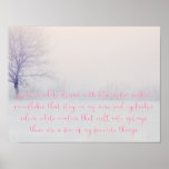 My Favorite Things - Romantic Christmas Poster<br><div class="desc">NewparkLane - Romantic Winter Poster featuring a wonderful winter landscape photograph in pastel colors, with lyrics of the song "My favorite things'; 'Girls in white dresses with blue satin sashes, snowflakes that stay on my nose and eyelashes, silver white winters that melt into springs, these are a few of my...</div>