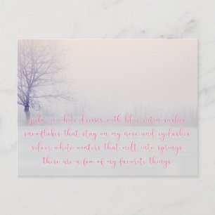 My Favorite Things - Romantic Winter Postcard