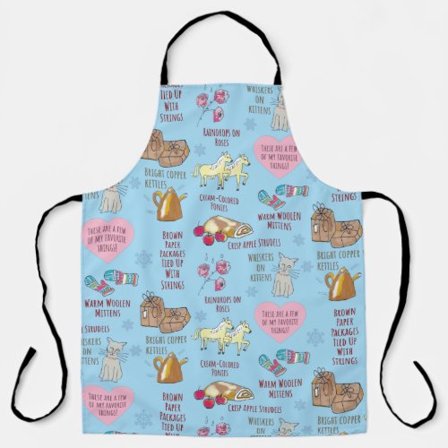 My Favorite Things Sound of Music Blue Hand_Drawn Apron