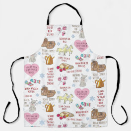 My Favorite Things Sound of Music Cute Hand-Drawn Apron
