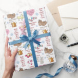 My Favorite Things Whimsical Hygge Christmas Wrapping Paper<br><div class="desc">Here is a unique "The Sound of Music" creation -- pastel-colored festive gift wrap with hand drawn illustrations of the pleasures that Julie Andrews sang about in "My Favorite Things." Raindrops on Roses, Whiskers on Kittens, Bright Copper Kettles, Warm Woolen Mittens, Cream Colored Ponies, Crisp Apple Strudels and Brown Paper...</div>