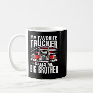 My Favorite Trucker Calls Me BIG BROTHER US Flag Coffee Mug