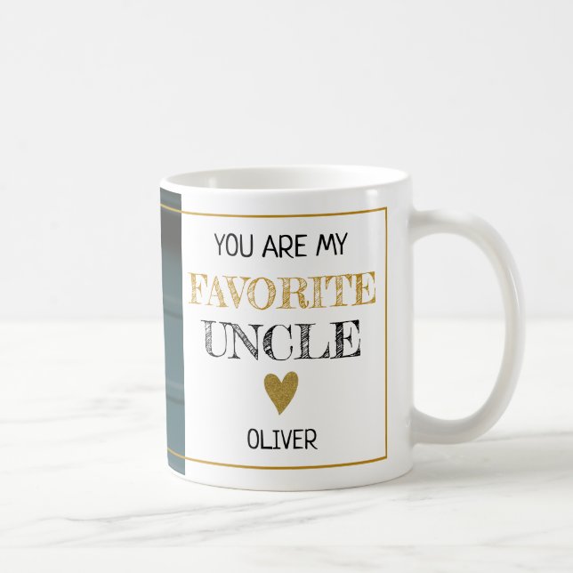 My Favorite Uncle Personalized Name Photo  Coffee Mug (Right)