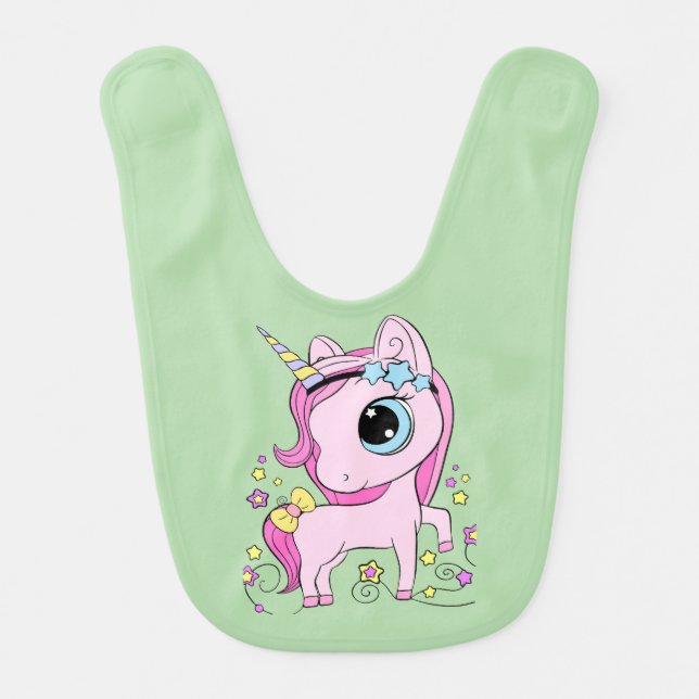 My favorite unicorn baby bib (Front)