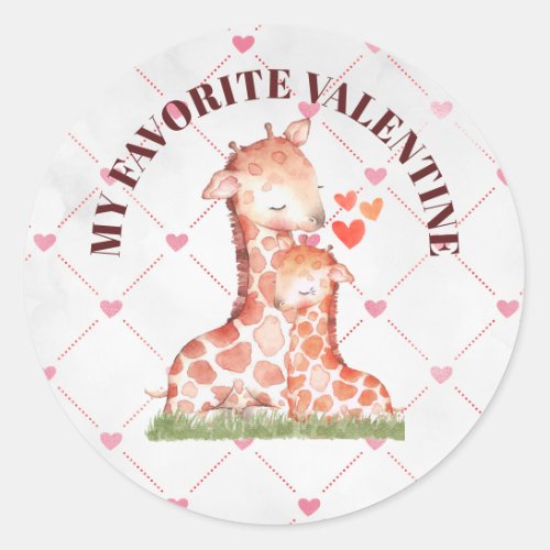 My Favorite Valentine Classic Round Stickers