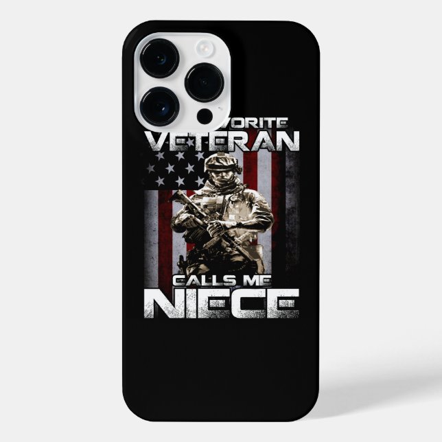 My Favorite Veteran Calls Me NIECE Army Soldier iPhone Case (Back)