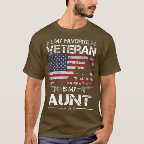 My Favorite Veteran Is My Aunt Flag Mother Veteran T_Shirt