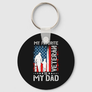 My Favorite Veteran Is My Dad Father Thank You Vet Keychain