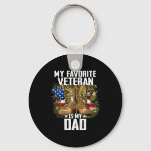 My Favorite Veteran Is My Dad Father Veterans Day Keychain