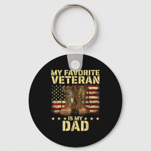 My Favorite Veteran Is My Dad Father Veterans Day Keychain