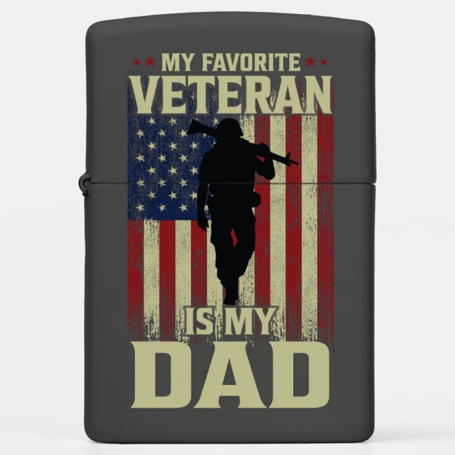 My Favorite Veteran Is My Dad Zippo Lighter (Front)