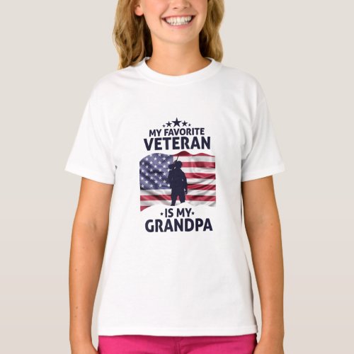 My Favorite Veteran Is My Grandpa Veteran Day  T_Shirt