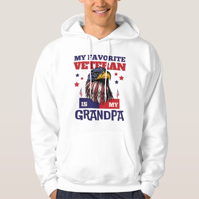 My Favorite Veteran Is My Grandpa Veterans Day USA Hoodie (Front)