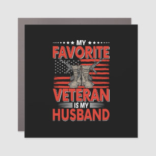 my favorite veteran is my husband car magnet