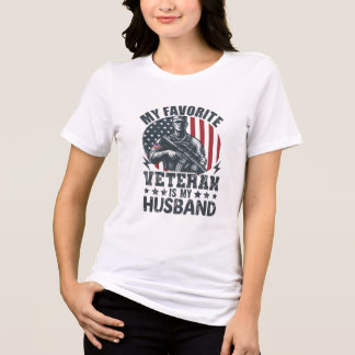 My Favorite Veteran Is My Husband Tri-Blend Shirt