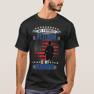 My Favorite Veteran Is My Husband Womens Veterans T-Shirt