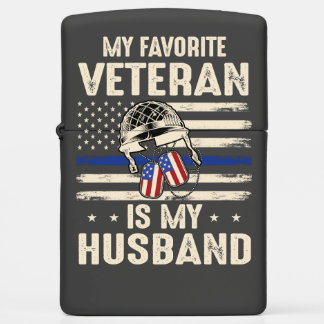 My Favorite Veteran Is My Husband Zippo Lighter